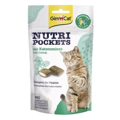 Ласощі для кішок GimCat Nutri Pockets Catnip & Multivitamin подушечки з котячої м'ятою і вітамінами, 60 г