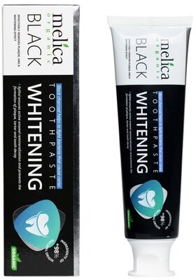 Зубна паста Melica Organic відбілювальна з чорним деревним вугіллям, 100 мл