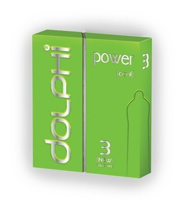 Презервативи Dolphi Lux Power cool з пролонгуючим ефектом для чоловіків, 3 штуки