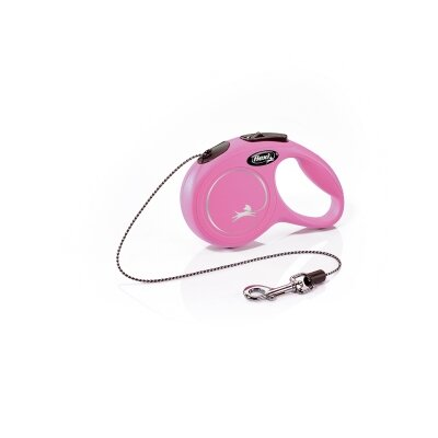 Повідець-рулетка Flexi New Classic CAT трос 3m/8кг рожевий 23433
