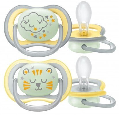 Пустушка силіконова Philips Avent Ultra Air Nighttime SCF376/01, 18+ місяців, 2 шт