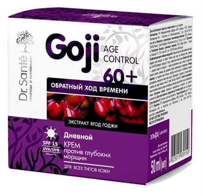 Крем для обличчя Dr.Sante Goji Age Control 60+ SPF15 денний проти глибоких зморшок, 50 мл