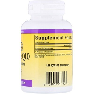Коензим Q10 Natural Factors Coenzyme Q10 200 мг, 60 капсул