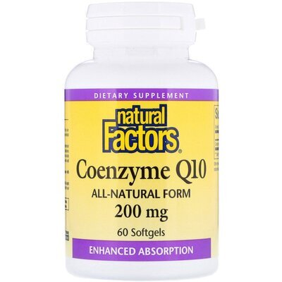 Коензим Q10 Natural Factors Coenzyme Q10 200 мг, 60 капсул