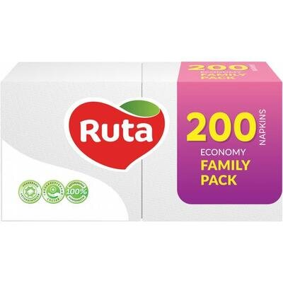 Серветки столові Ruta Family Pack 1 шар, 24 х 24 см, 200 шт
