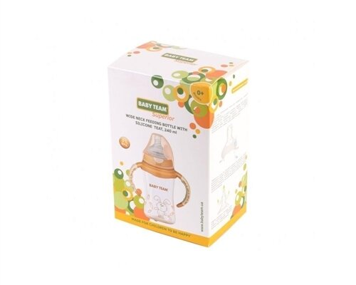 Пляшка для годування Baby Team 1090 з широким горлом, 240 мл