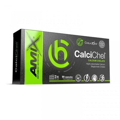 Добавка Amix Nutrition ChelaZone CalciChel Calcium Bisglycinate Chelate, 90 веганських капсул