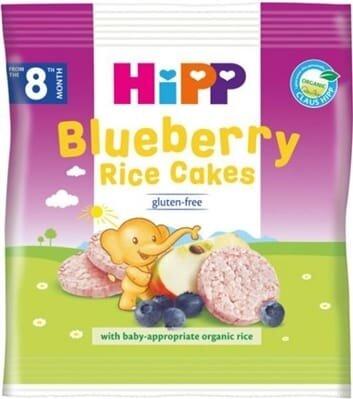 Хлібці HiPP дитячі рисові з чорницею і яблуком, 30 г