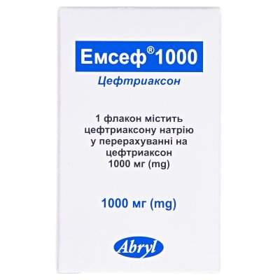 Емсеф 1000 порошок для р-ну д/ін. по 1000 мг №1 у флак.