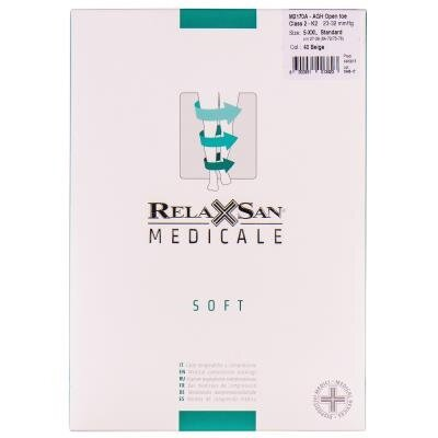 Панчохи компресійні Relaxsan Medicale Soft М2170А компресія 23-32 мм рт. ст., відкритий носок, колір бежевий, розмір 5