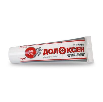Долоксен стронг гель 50 мг/г по 100 г у тубах алюм.