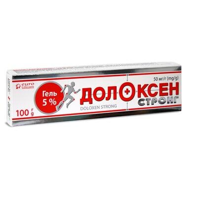 Долоксен стронг гель 50 мг/г по 100 г у тубах алюм.