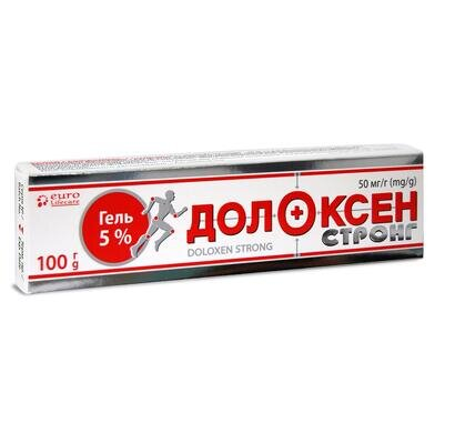 Долоксен стронг гель 50 мг/г по 100 г у тубах алюм.