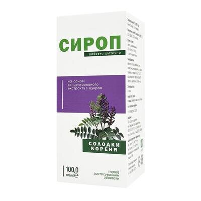Солодки кореня К&Здоров'я сироп на основі концентрованого екстракту з цукром, 100 мл