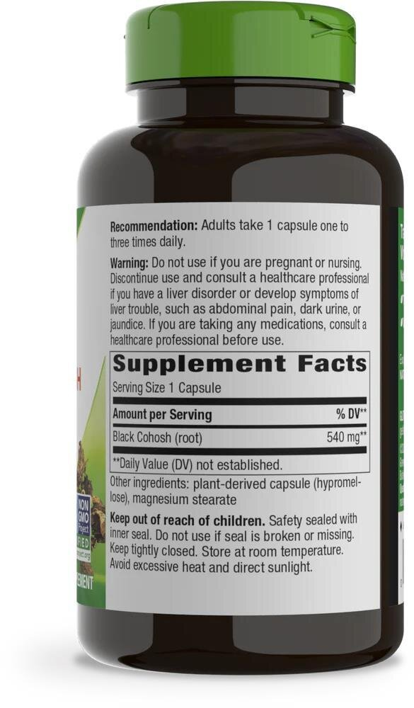 Клопогону корінь (Циміцифуга) Nature's Way Black Cohosh Root 540 мг, 180 вегетаріанських капсул