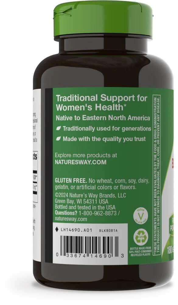 Клопогону корінь (Циміцифуга) Nature's Way Black Cohosh Root 540 мг, 180 вегетаріанських капсул