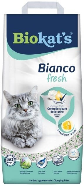 Наповнювач для котячого туалету Biokat's Bianco Fresh Бентонітовий комкуючий, 5 кг