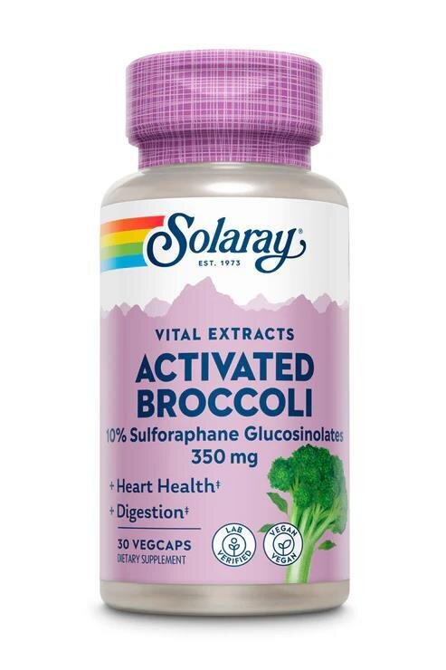 Екстракт насіння броколі Solaray Activated Broccoli Seed Extract, 30 веганських капсул