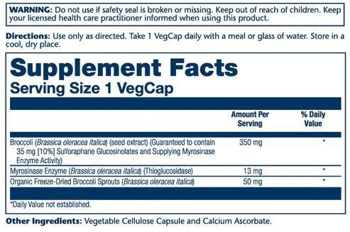 Екстракт насіння броколі Solaray Activated Broccoli Seed Extract, 30 веганських капсул