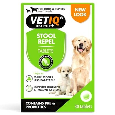 Добавка VetIQ Stool Repel для запобігання копрофагії у цуценят та дорослих собак, 30 таблеток