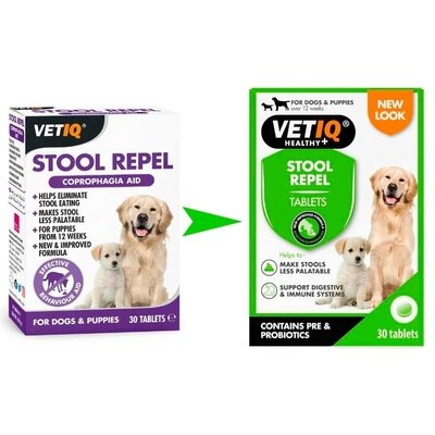 Добавка VetIQ Stool Repel для запобігання копрофагії у цуценят та дорослих собак, 30 таблеток