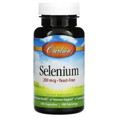 Селен Carlson Labs Selenium 200 мкг без дріжджів, 180 капсул