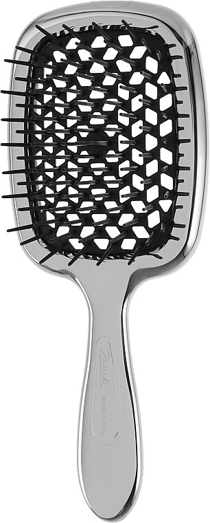 Щітка Janeke Superbrush для волосся, срібло з чорним