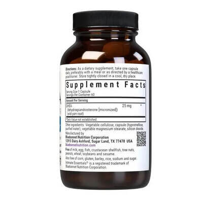 Дегідроепіандростерон Bluebonnet Nutrition Intimate Essenitals DHEA 25 мг вег. капсули №60