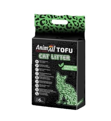 Наповнювач для туалету AnimAll ТОФУ з ароматом зеленого чаю, 2.6 кг (6 л)
