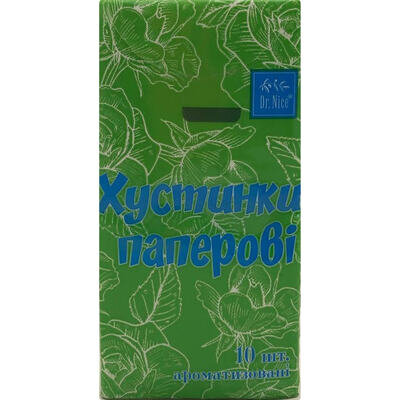 Хустинки паперові Dr.Nice з ароматом Алое, 10 шт х 1 уп