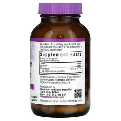 Магній аспартат Bluebonnet Nutrition Magnesium Aspartate, 100 рослинних капсул