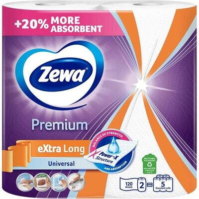 Рушники паперові Zewa Premium 2 шари, 2 рулони 240 відривів
