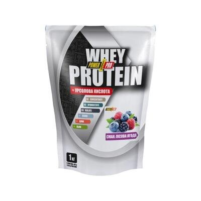 Протеїн Power Pro Whey Protein + урсолова кислота, лісова ягода, 1 кг