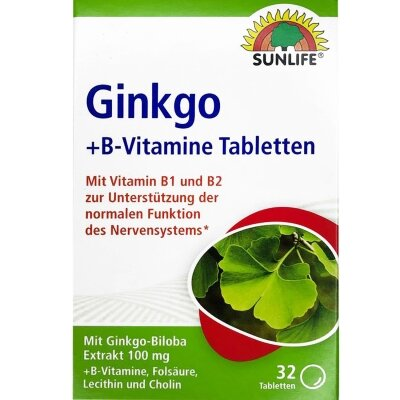 Вітаміни Sunlife Ginkgo + B-Vitamine таблетки №32