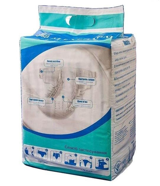 Підгузки для дорослих Alexpharm, розмір L (91-117 см), 10 штук
