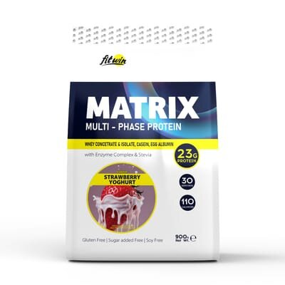 Протеїн комплексний FitWin Matrix Multi-Phase Protein полуничний йогурт, 900 г