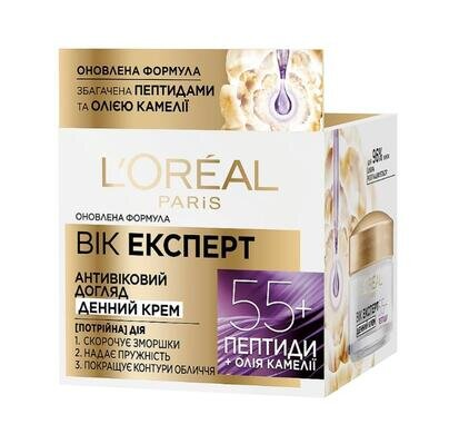 Крем для обличчя L'Oreal Paris Вік Експерт 55+ Антивіковий догляд проти зморщок, денний, 50 мл