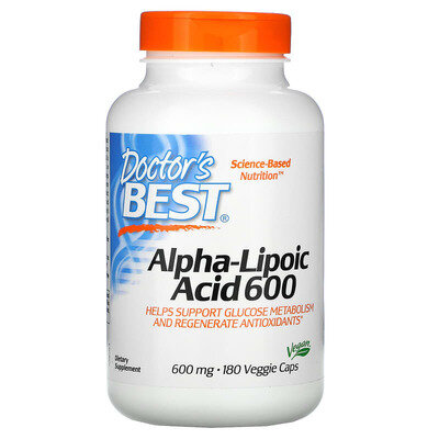 Альфа-ліпоєва кислота Doctor's Best Alpha-Lipoic Acid 600 мг, 180 капсул