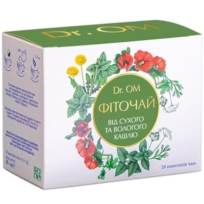 Фіточай Dr.ОМ від сухого та вологого кашлю в круглих пакетиках №20