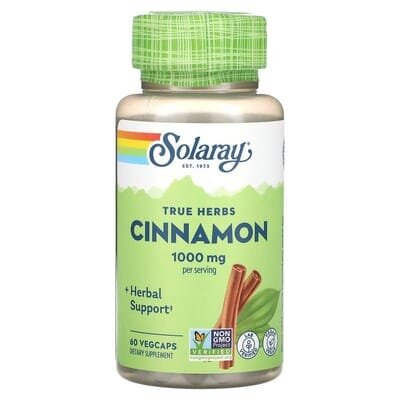 Кориця Solaray Cinnamon True Herbs 500 мг, 60 вегетаріанських капсул