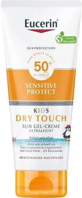 Гель-крем сонцезахисний Eucerin Sun SPF50+ Sensitive Protect Kids ультралегкий для дітей від 3-х місяців (63040), 200 мл