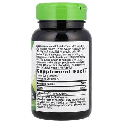 Вугілля активоване Nature's Way Charcoal Activated 560 мг, 100 капсул