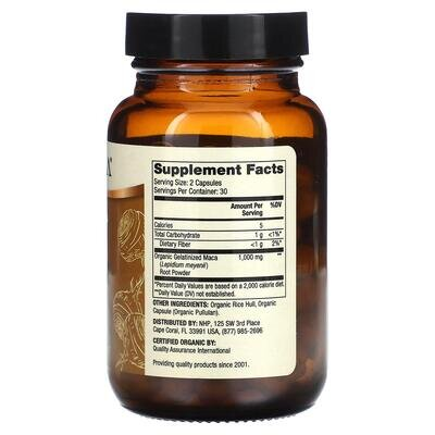 Мака желатинізована Dr. Mercola Maca Gelatinized органічна, 60 капсул