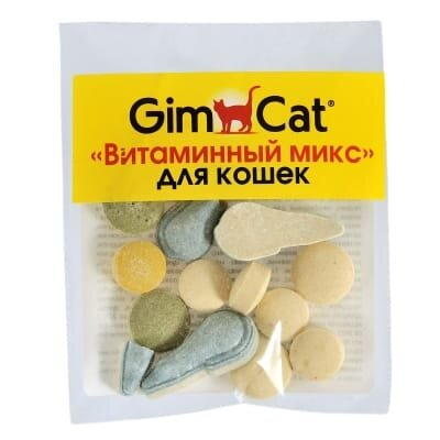 Вітаміни для котів GimCat Вітамінний мікс, 12 таблеток