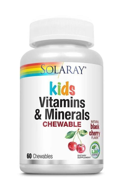 Вітаміни та мінерали Solaray Children's Chewable Vitamins and Minerals для дітей, 60 жувальних цукерок