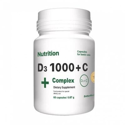 Вітамінний комплекс AB PRO EntherMeal D3 1000+C Complex+, 60 капсул