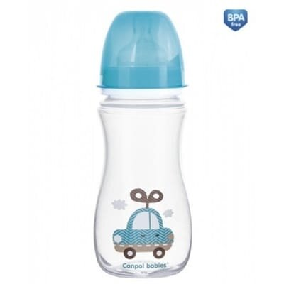 Пляшечка антиколікова Canpol Babies EasyStart Toys 35/222_blu з широким отвором, 300 мл
