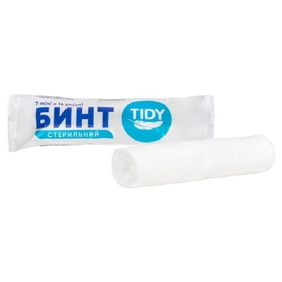 Бинт марлевий стерильний Tidy медичний 7 м х 14 см