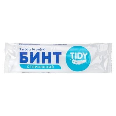 Бинт марлевий стерильний Tidy медичний 7 м х 14 см