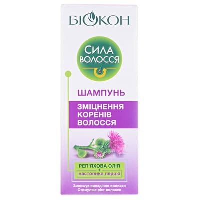 Шампунь Біокон Сила Волосся зміцнення коренів волосся, 215 мл
